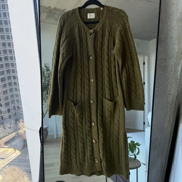 Doen Mesa Long Cardigan Olive - Picture 2 of 5